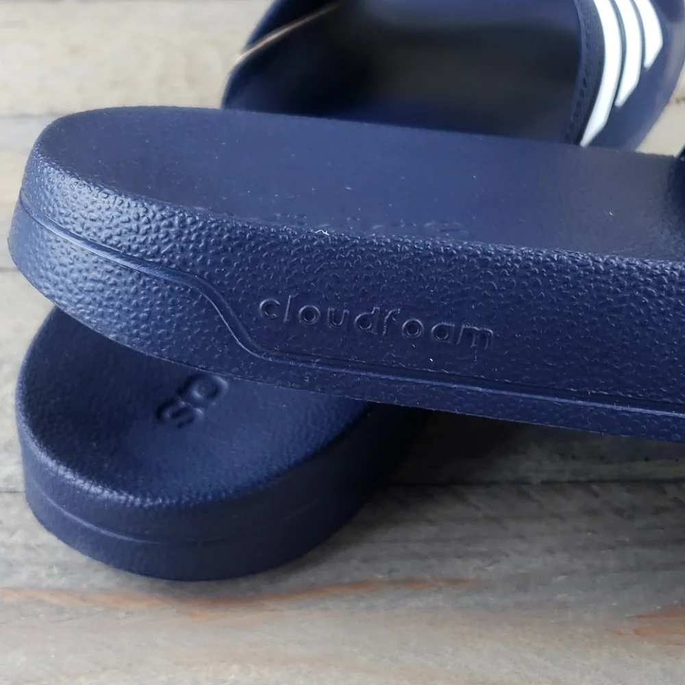 adidas Adilette Cloudfoam Shower Casual Slides Navy White